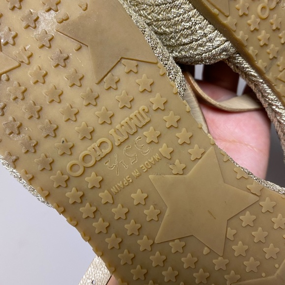 Jimmy choo Gold Sandals Gladiator Womens size 35 1/2 - Picture 10 of 11